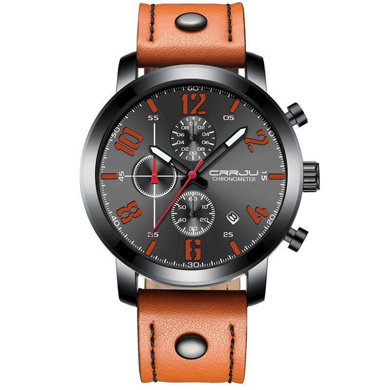 Chronograph Męski Zegarek Na Rękę W Stylu Casual Luminous Display Zegarek Kwarcowy