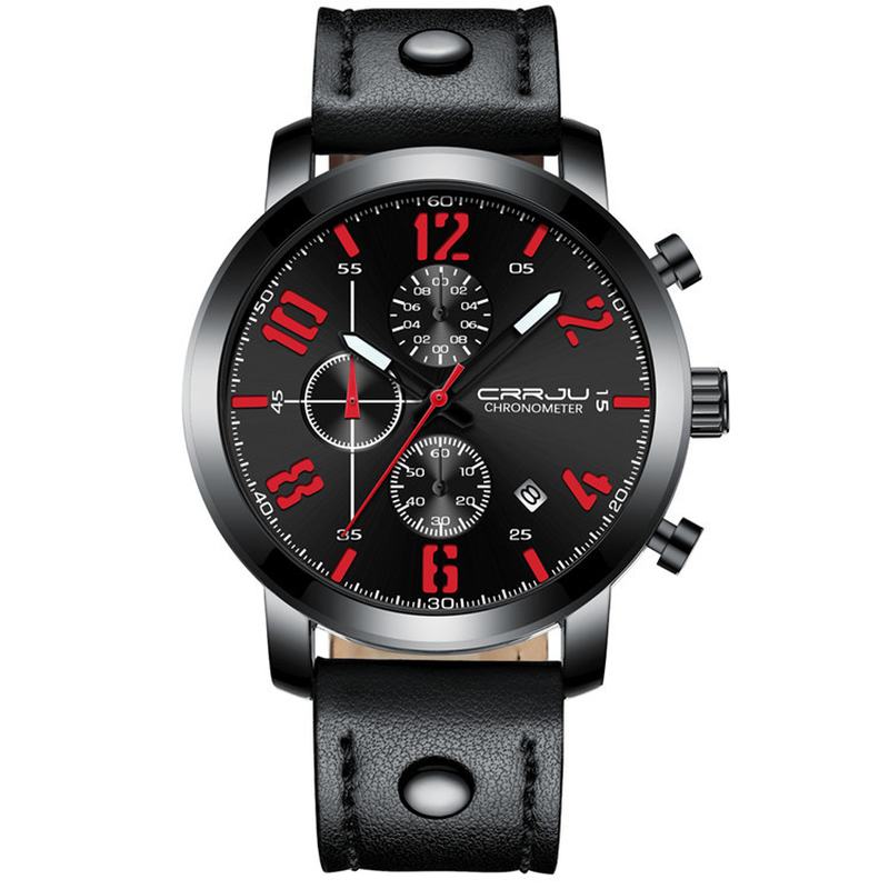 Chronograph Męski Zegarek Na Rękę W Stylu Casual Luminous Display Zegarek Kwarcowy