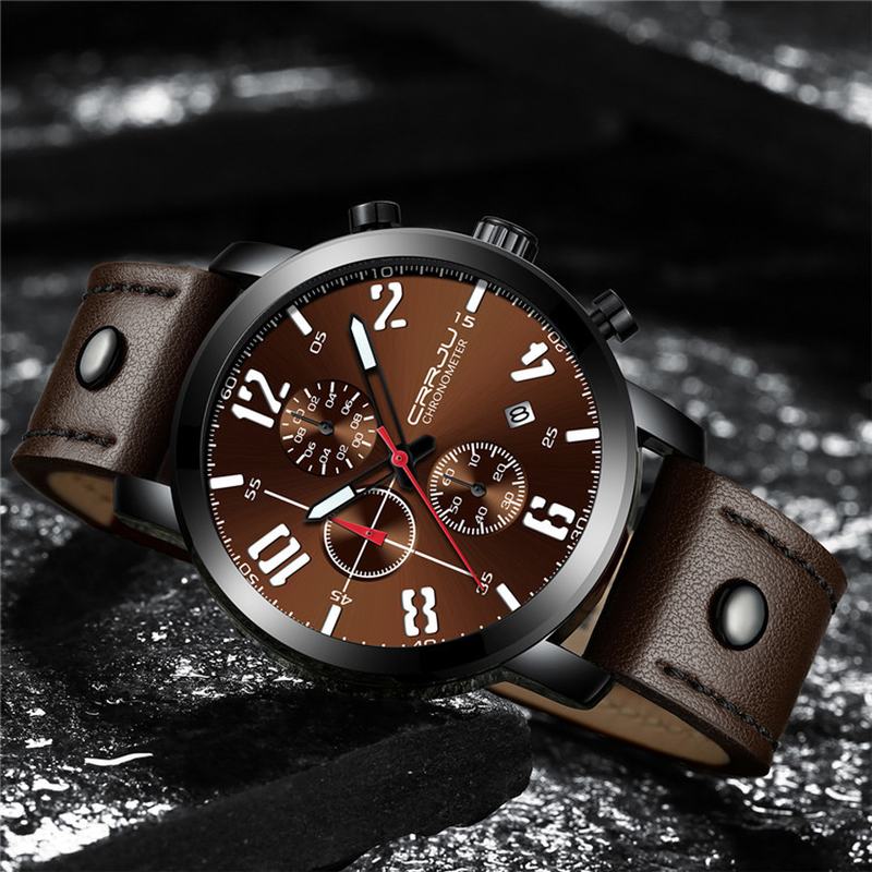 Chronograph Męski Zegarek Na Rękę W Stylu Casual Luminous Display Zegarek Kwarcowy