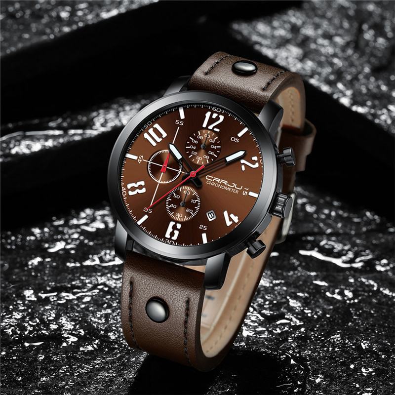 Chronograph Męski Zegarek Na Rękę W Stylu Casual Luminous Display Zegarek Kwarcowy