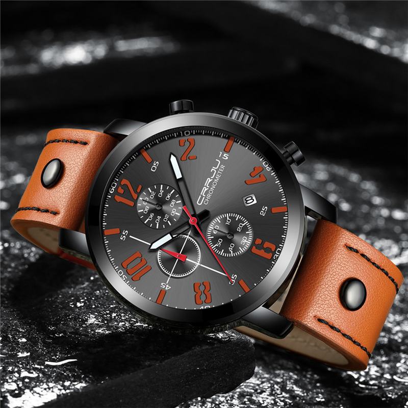 Chronograph Męski Zegarek Na Rękę W Stylu Casual Luminous Display Zegarek Kwarcowy