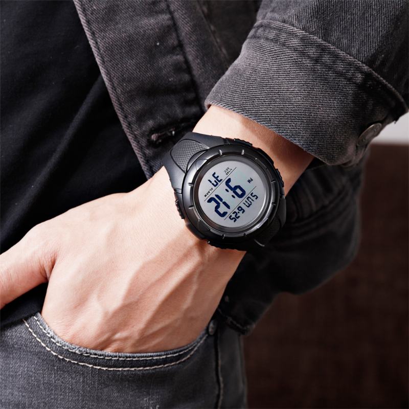 Chronograph Week Display 50m Wodoodporny Duży Zegarek Outdoor Digital Watch Męskie Watch