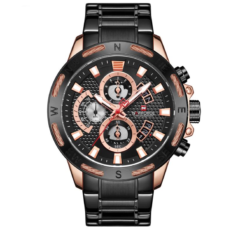 Chronograph Zegarek Męski W Stylu Biznesowym Luminous Display Zegarek Kwarcowy