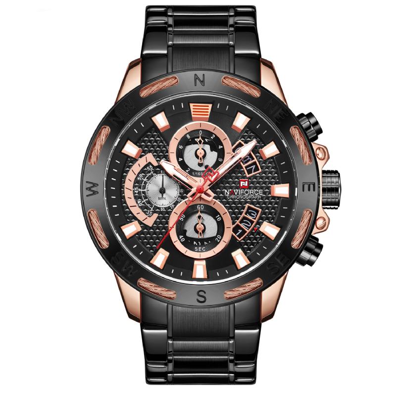 Chronograph Zegarek Męski W Stylu Biznesowym Luminous Display Zegarek Kwarcowy