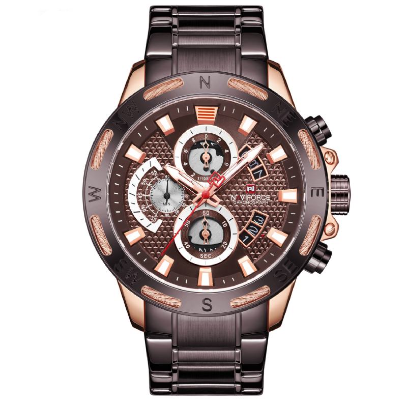 Chronograph Zegarek Męski W Stylu Biznesowym Luminous Display Zegarek Kwarcowy