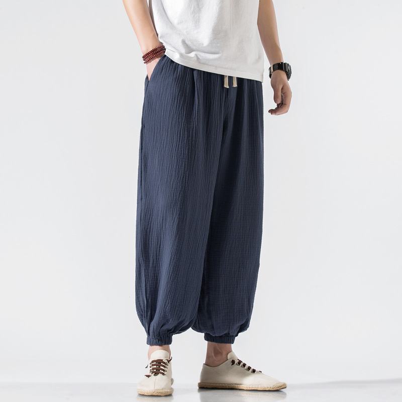 Cienkie Spodnie Plus Size Casual Pants Harem Pants Szerokie Spodnie Nogawki Męskie