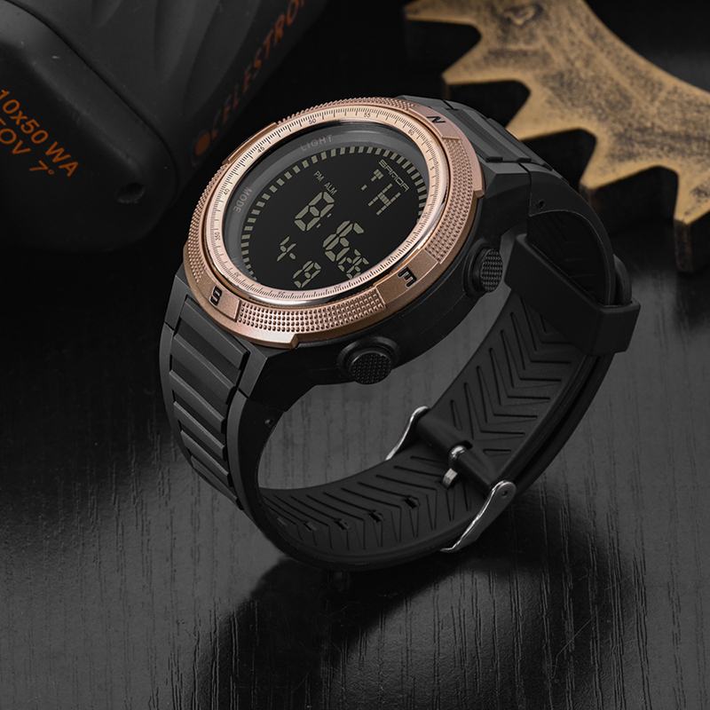 Cyfrowy Zegarek Moda Męska Pasek Silikonowy Kalendarz Luminous Display Outdoor Sport Watch