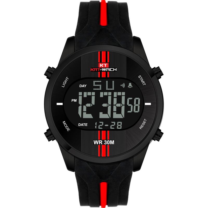 Cyfrowy Zegarek Moda Silikonowy Stoper Wodoodporny Zegarek Alarm Outdoor Sport Watch