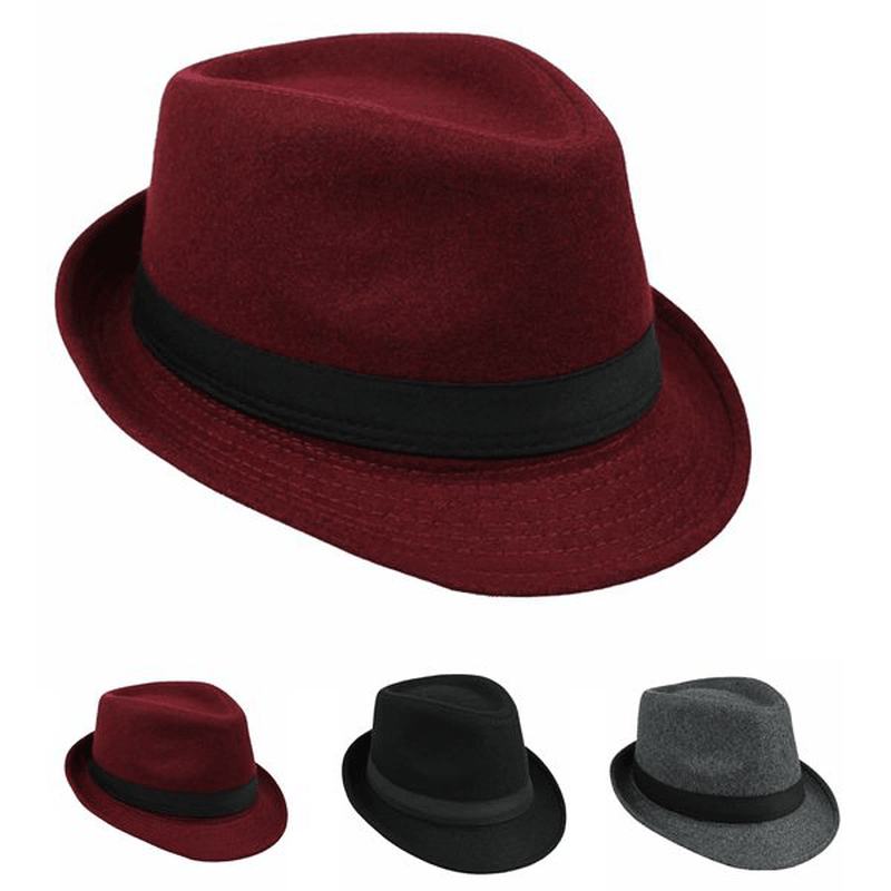 CZapka Jazzowa Unisex Vintage Wełniane Wiadro Trilby Brim Fedora Kapelusz Panama