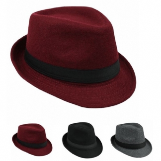 CZapka Jazzowa Unisex Vintage Wełniane Wiadro Trilby Brim Fedora Kapelusz Panama