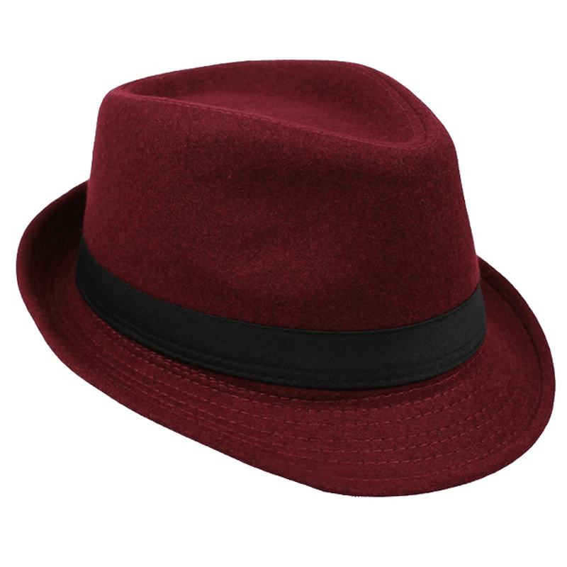 CZapka Jazzowa Unisex Vintage Wełniane Wiadro Trilby Brim Fedora Kapelusz Panama