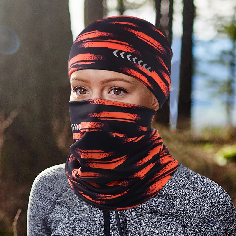 CZapka Sportowa Do Biegania Na Zewnątrz Rowerowa CZapka Do Jazdy Konnej Ciepła Kaptur Odblaskowa CZapka Do Biegania
