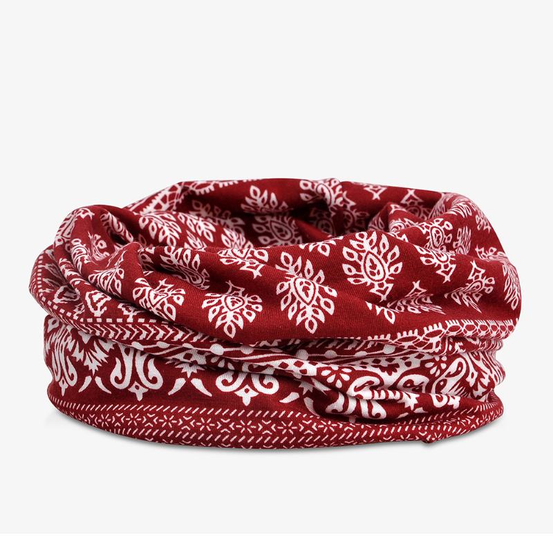 CZapki Beanie Z Nadrukiem Etnicznym Szalik Bawełniany Turban Podwójnego Zastosowania