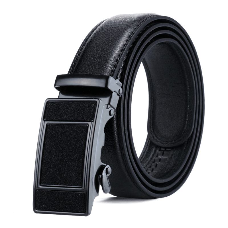 CZarny Męski Pasek Lychee Pattern Casual Belt