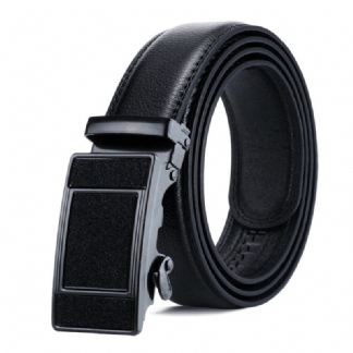 CZarny Męski Pasek Lychee Pattern Casual Belt