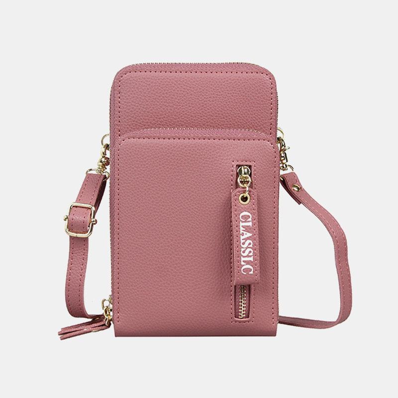 Damska 3 Gniazda Na Karty 6.5 Cala Solidna Torba Na Telefon Torba Na Ramię Crossbody