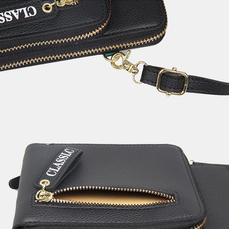 Damska 3 Gniazda Na Karty 6.5 Cala Solidna Torba Na Telefon Torba Na Ramię Crossbody