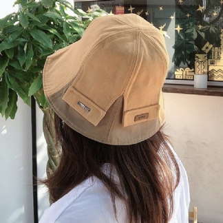 Damska Bawełniana Dwustronna CZapka Z Krótkim Rondem Casual Sunshade Wild Bucket Hat