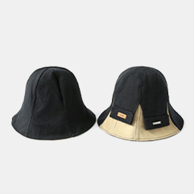 Damska Bawełniana Dwustronna CZapka Z Krótkim Rondem Casual Sunshade Wild Bucket Hat