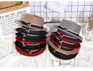 Damska CZysta Wełna Moda Damska Little Bee Accessories Top Hat