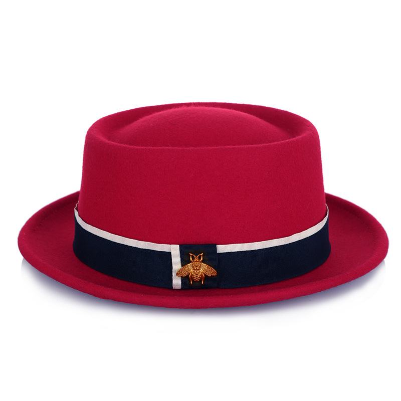 Damska CZysta Wełna Moda Damska Little Bee Accessories Top Hat