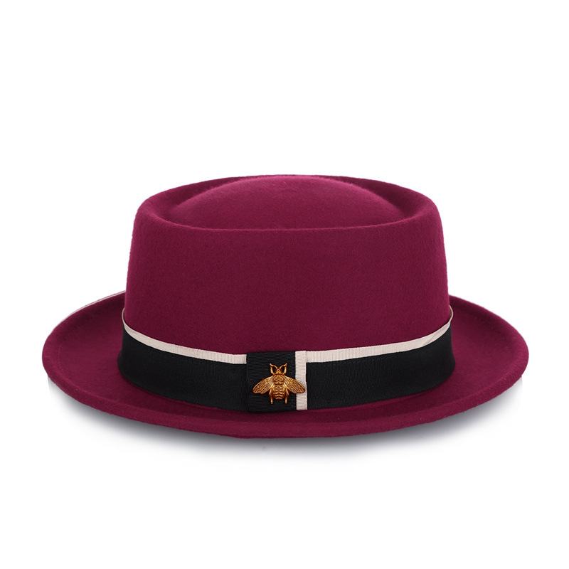 Damska CZysta Wełna Moda Damska Little Bee Accessories Top Hat