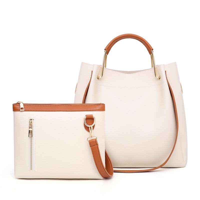 Damska Rozrywka Faux Leather 2 Szt. Torba Na Wiadro Torba Przez Ramię