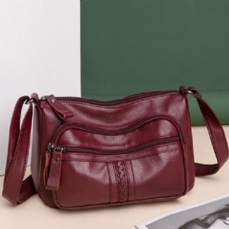 Damska Torba Crossbody O Dużej Pojemności Z Wieloma Kieszeniami Odporna Na Zużycie Torba Na Ramię W Stylu Retro