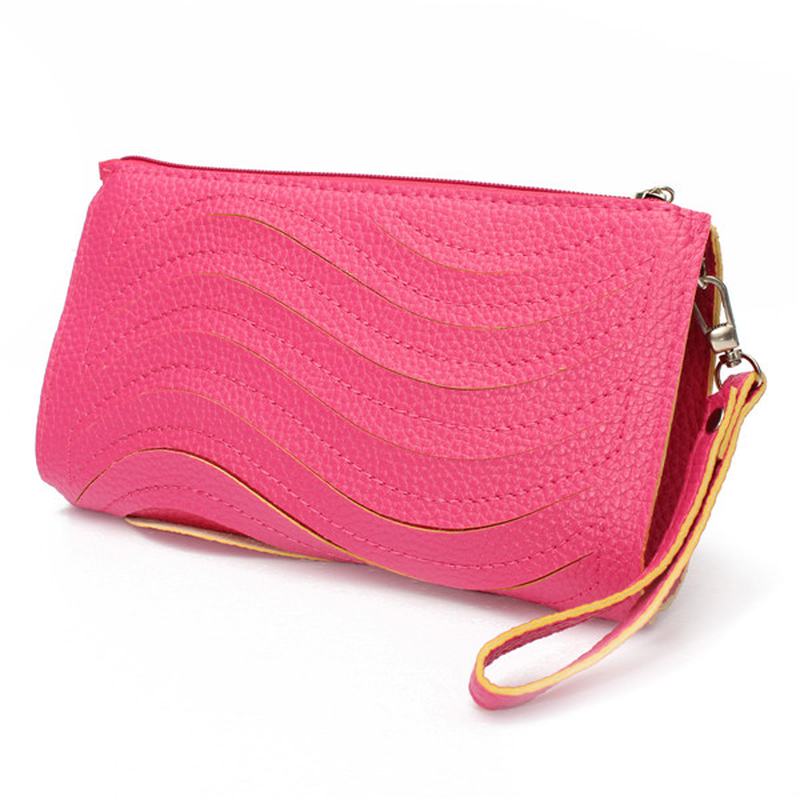 Damska Torebka Pu Wave Single Shoulder Cross Body Bag Wrist Clutch Wallet