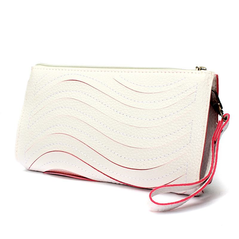 Damska Torebka Pu Wave Single Shoulder Cross Body Bag Wrist Clutch Wallet