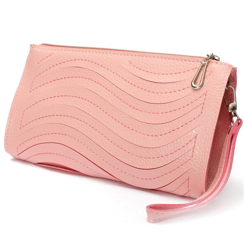 Damska Torebka Pu Wave Single Shoulder Cross Body Bag Wrist Clutch Wallet