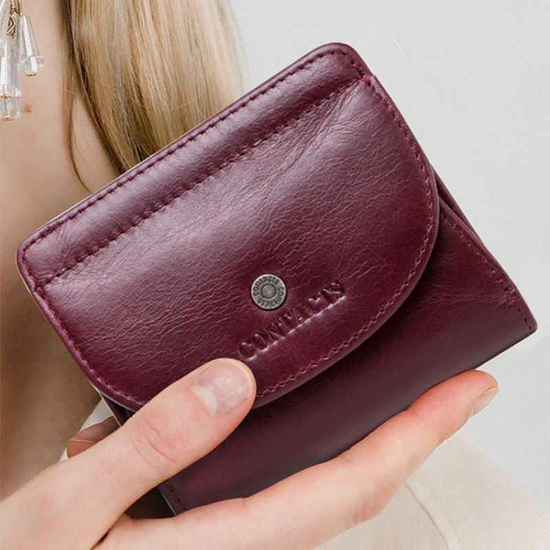 Damska Torebka Z Prawdziwej Skóry Na 8 Miejsc Na Karty Bifold Wallet Purse