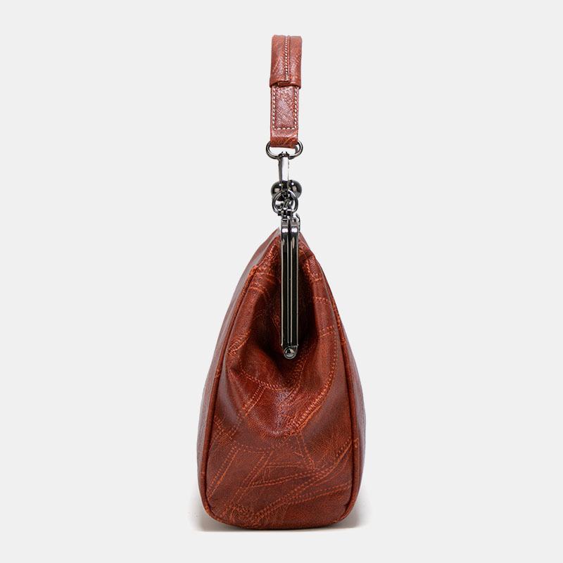 Damska Torebka Ze Skóry Pu O Dużej Pojemności Vintage Lock Torebka Torba Przez Ramię Satchel Bag