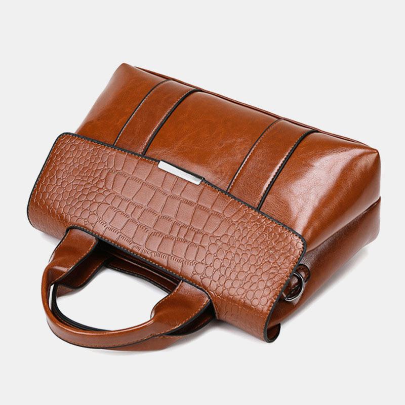 Damska Torebka Ze Sztucznej Skóry Retro Vintage Moda Multi-carry Torebka Tote Torba Przez Ramię