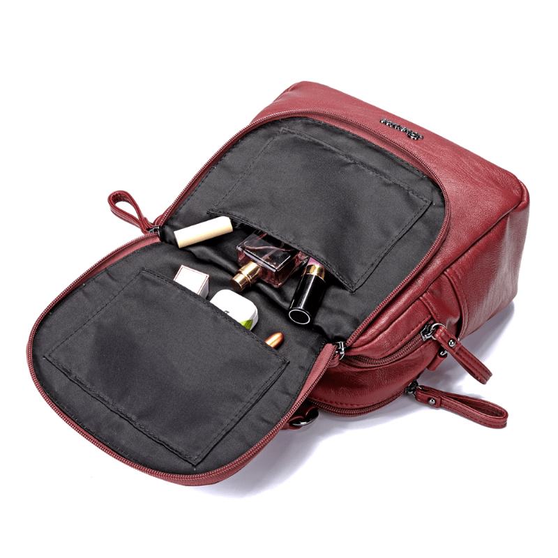 Damska Wielofunkcyjna Miękka Torebka Vintage Bohemian Shoulder Torba Przez Ramię Backpack