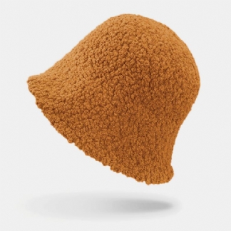 Damski Kaszmirowy Gruby Zwykły Kolor Utrzymuj Ciepło Casual Moda Sunvisor Bucket Hat