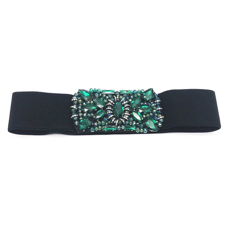 Damski Kolorowy Inkrustowany Diamentowy Pierścionek Crystal Rhinestone Belt