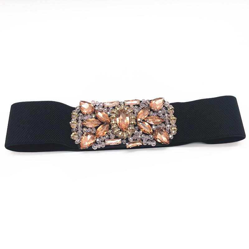 Damski Kolorowy Inkrustowany Diamentowy Pierścionek Crystal Rhinestone Belt