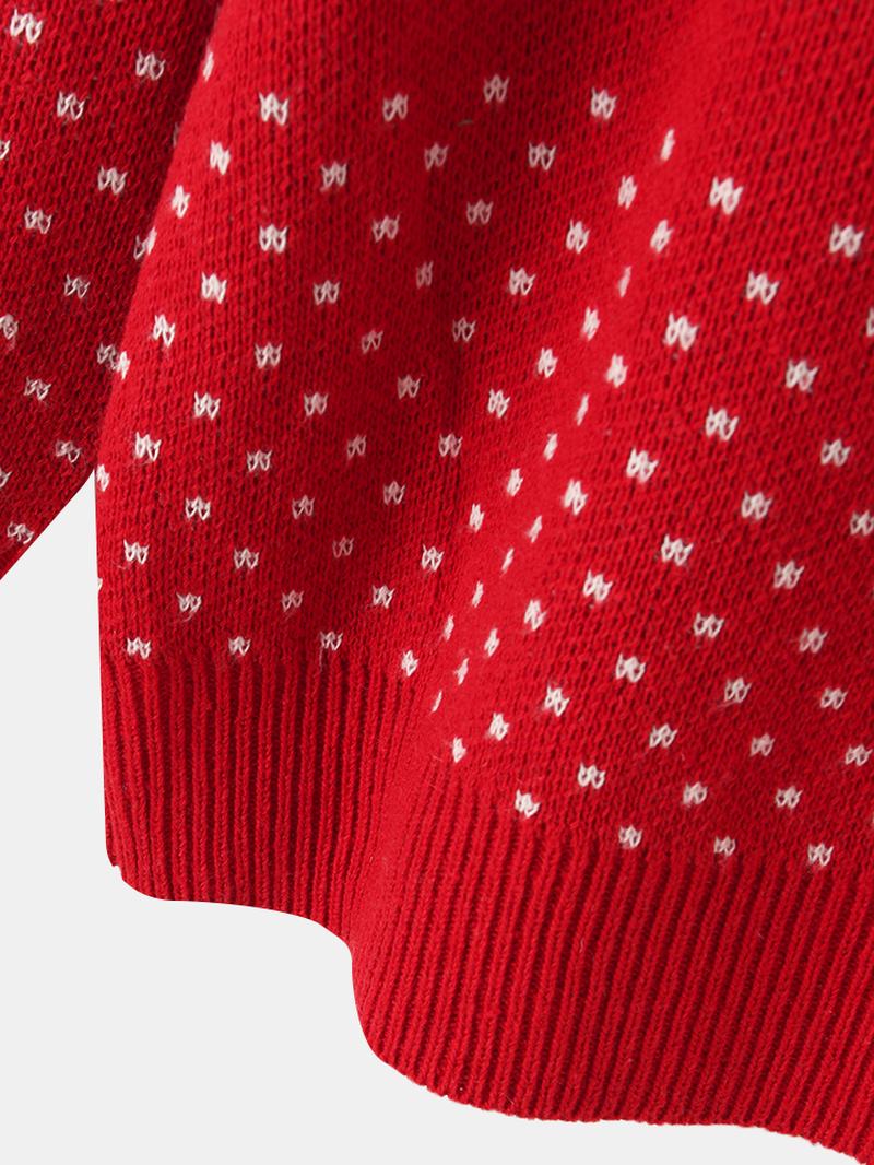 Damski Świąteczny Renifer Snowflake Pattern O-nekc Sweter Z Długim Rękawem