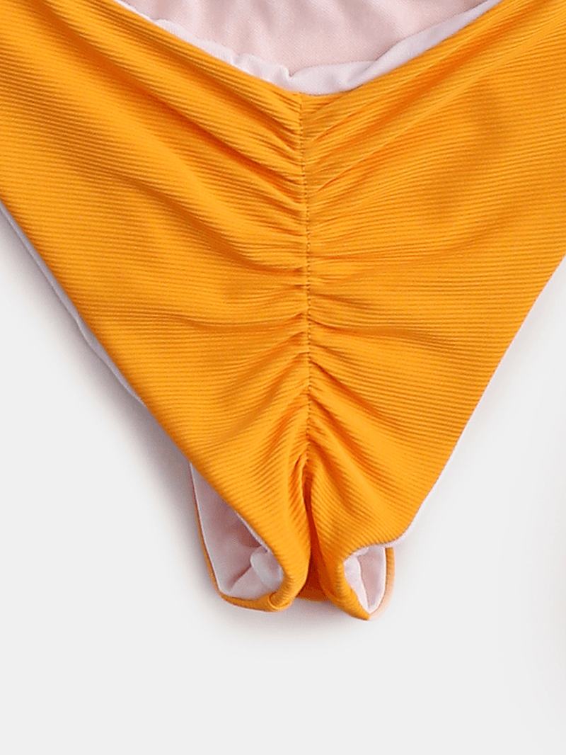 Damski Strój Kąpielowy Z Krótkim Rękawem Jednokolorowe Bikini