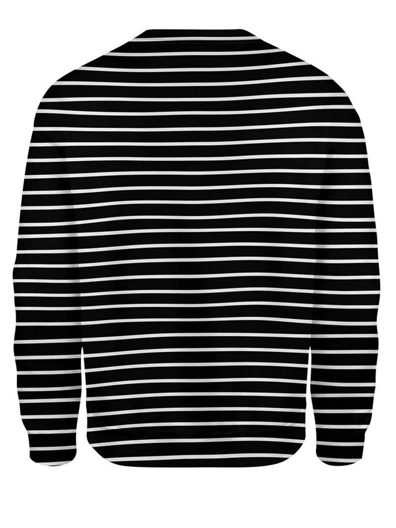 Damski Sweter W Paski 3d Z Nadrukiem Psa O-neck Z Długim Rękawem Casual Bluzy