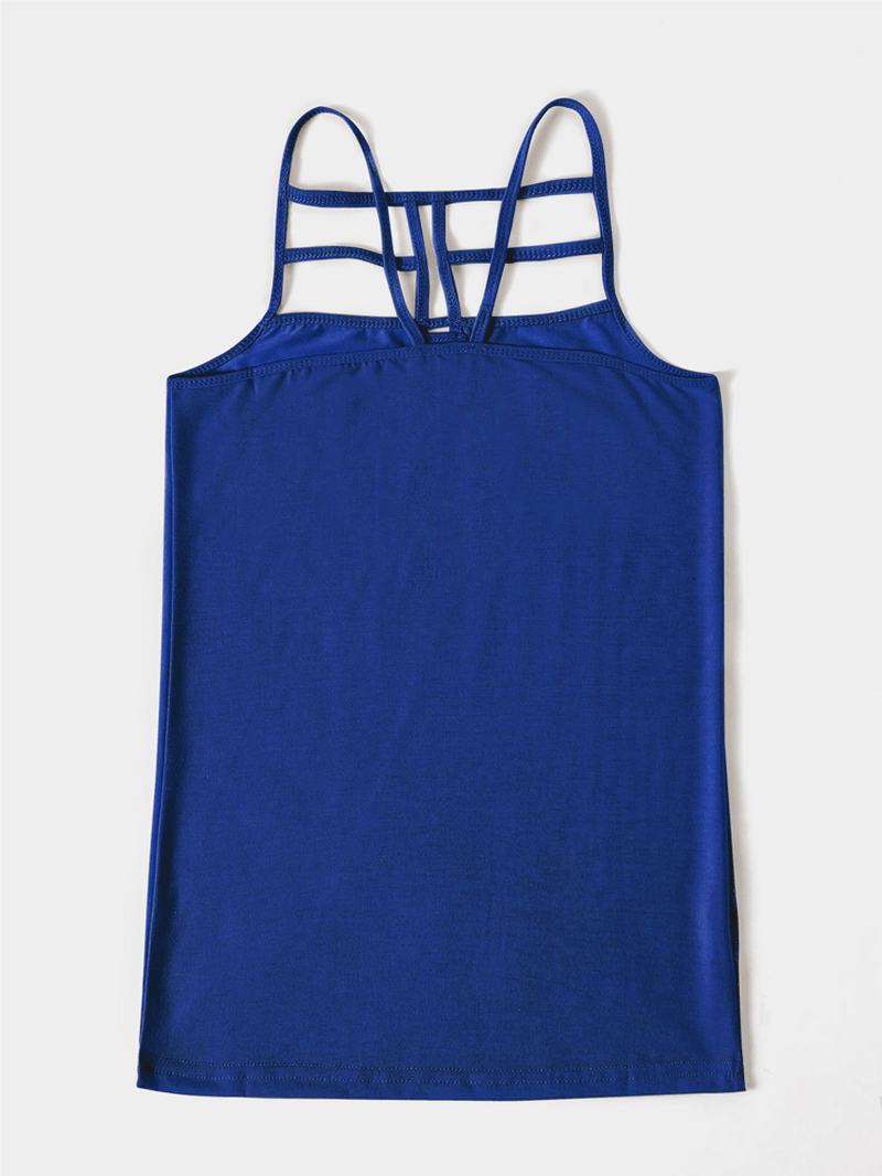 Damski Top Z Wycięciem Z Przodu Z Krzyżykiem Slim Casual Tank Top