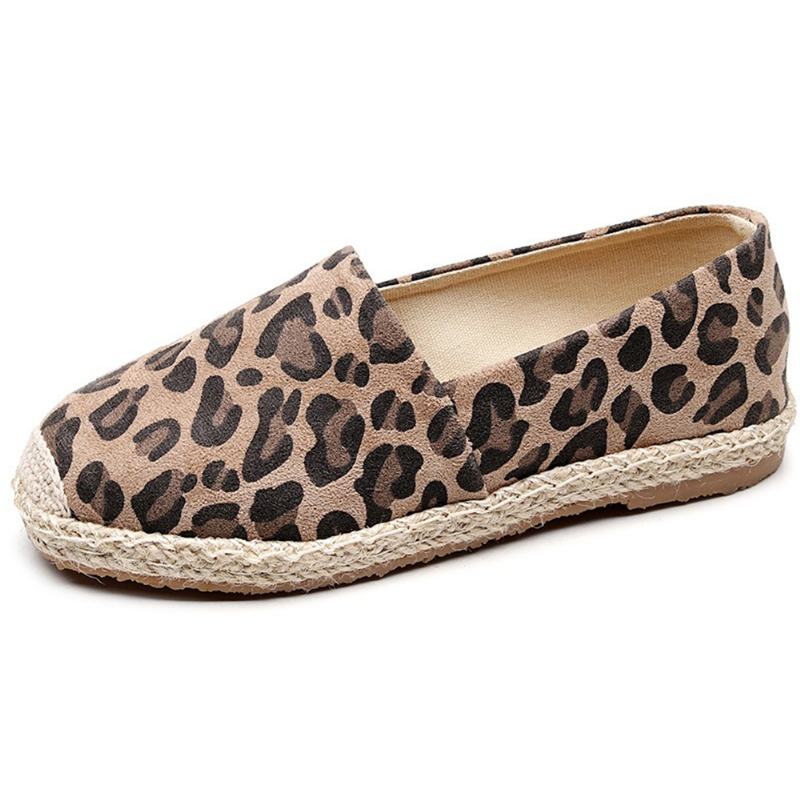 Damski Wzór W Cętki Lekkie Dorywczo Slip On Espadrille Flats