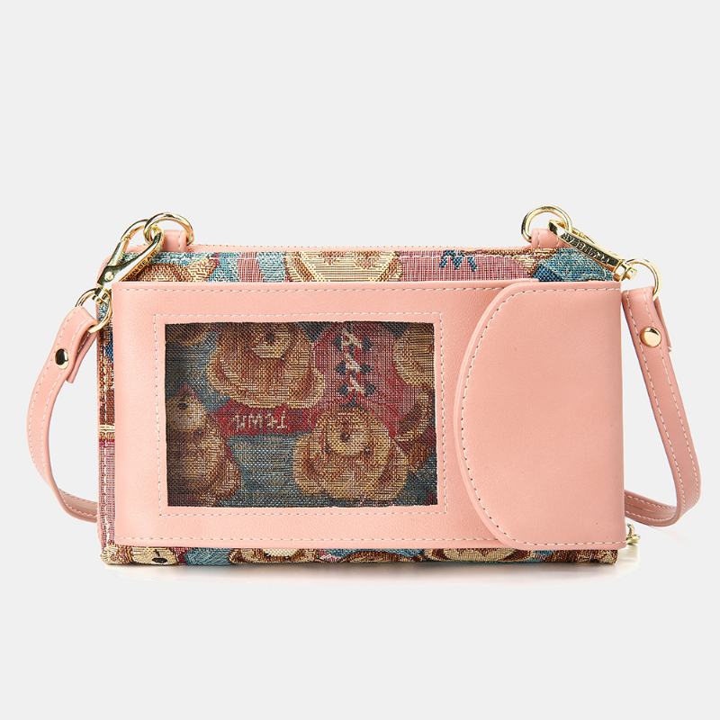 Damskie Bear Pattern 12 Miejsc Na Karty Portmonetka Na Telefon Torba Crossbody Torba Na Sprzęgło