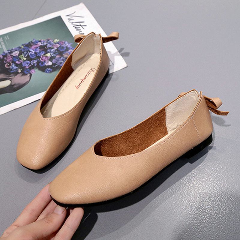 Damskie Buty Bowknot Soft Casual Mieszkania