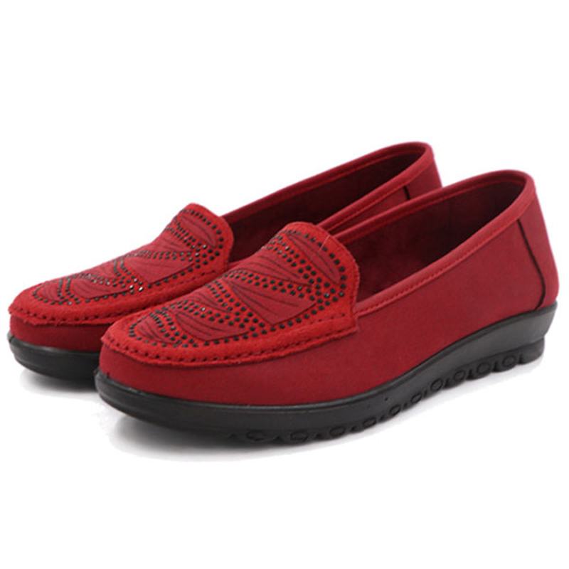 Damskie Casual Flat Slip On Soft Shoes W Suede