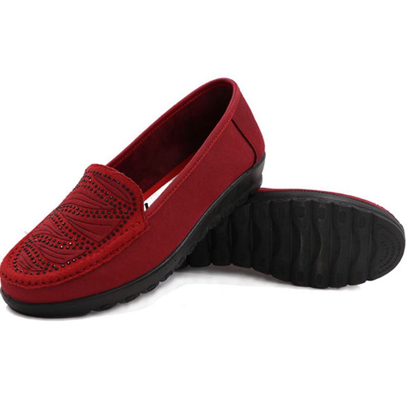 Damskie Casual Flat Slip On Soft Shoes W Suede