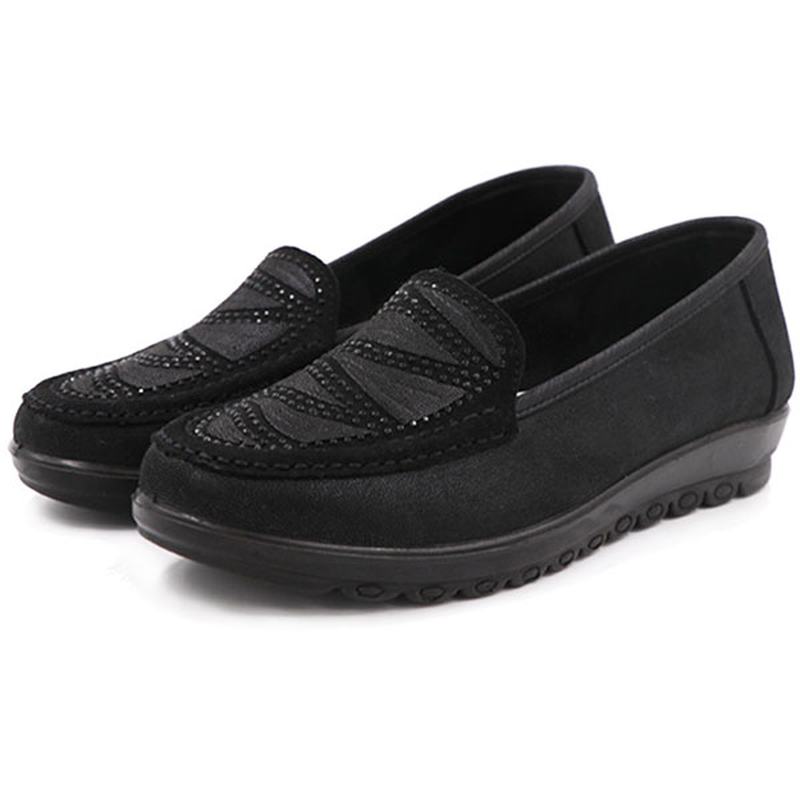 Damskie Casual Flat Slip On Soft Shoes W Suede