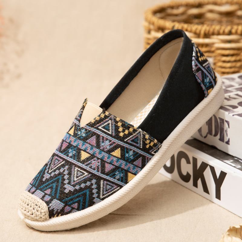 Damskie Casual Soft Patchwork Round Toe Fisherman Shoes