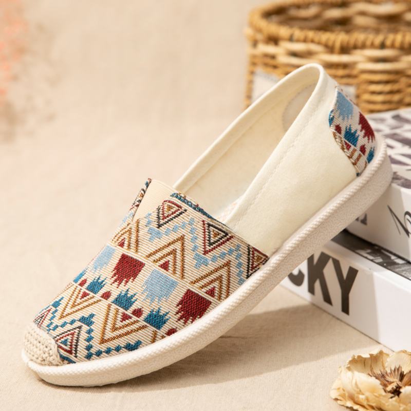 Damskie Casual Soft Patchwork Round Toe Fisherman Shoes